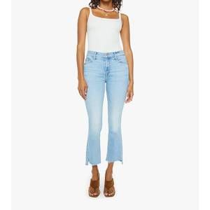 NEW MOTHER insider crop step fray bootcut jean in beaming